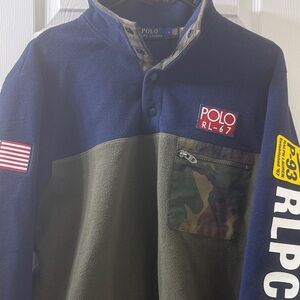 Polo Ralph Lauren Navy and camo Fleece Pullover P-93 RLPC67